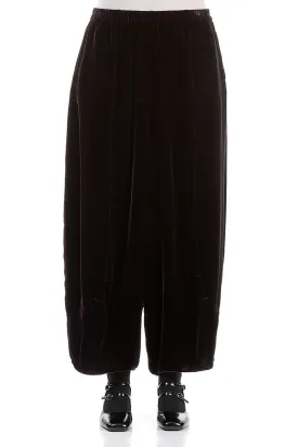 Loose Merlot Silk Velvet Trousers