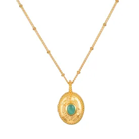 Lotus Emerald Birthstone Locket Necklace - May