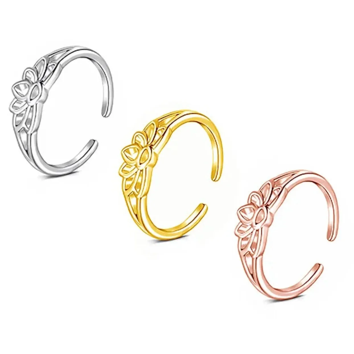 LOTUS  - ROSE GOLD / GOLD & SILVER WATERPROOF TOE RINGS