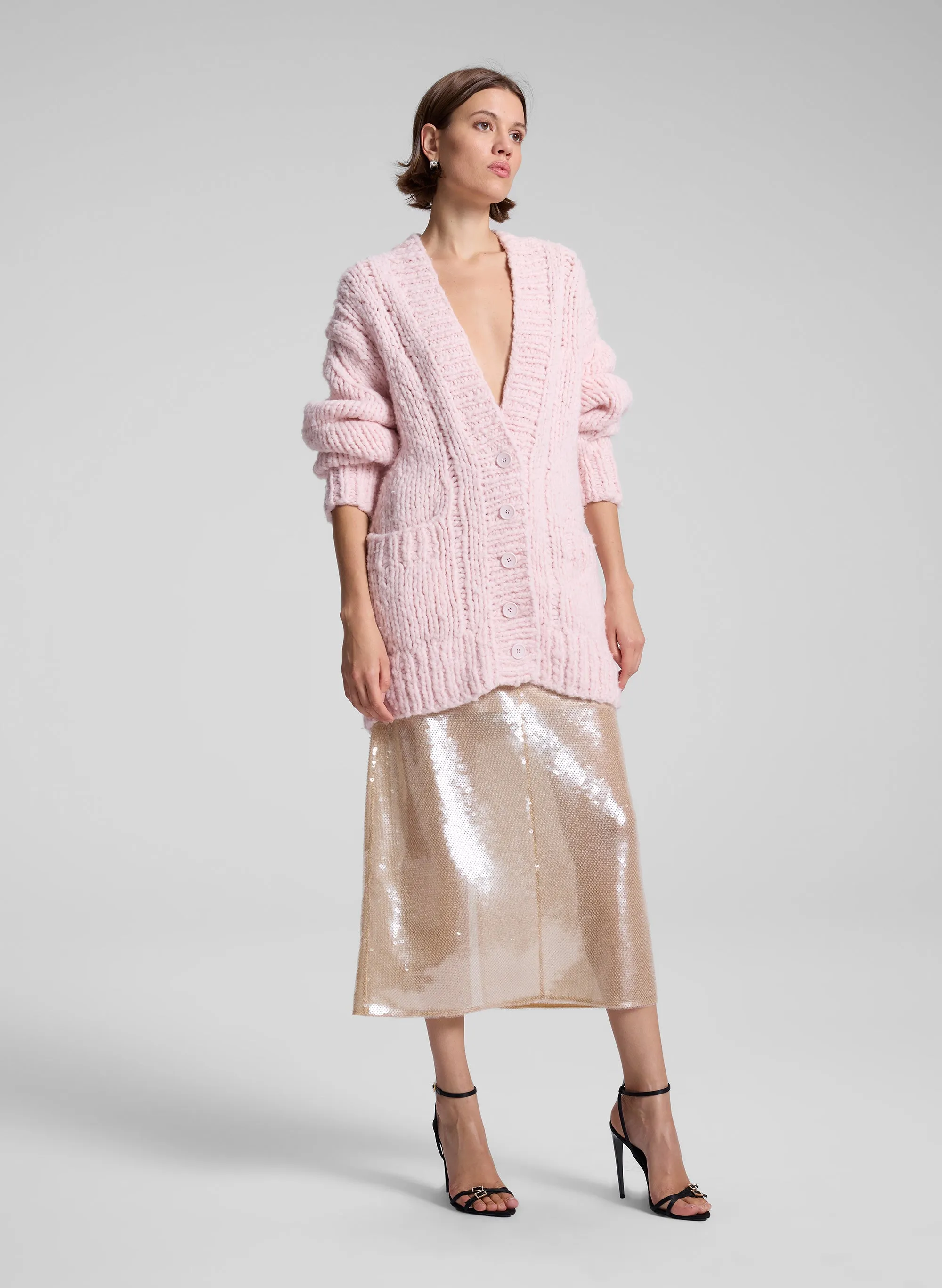 Lou Cashmere Silk Oversized Cardigan