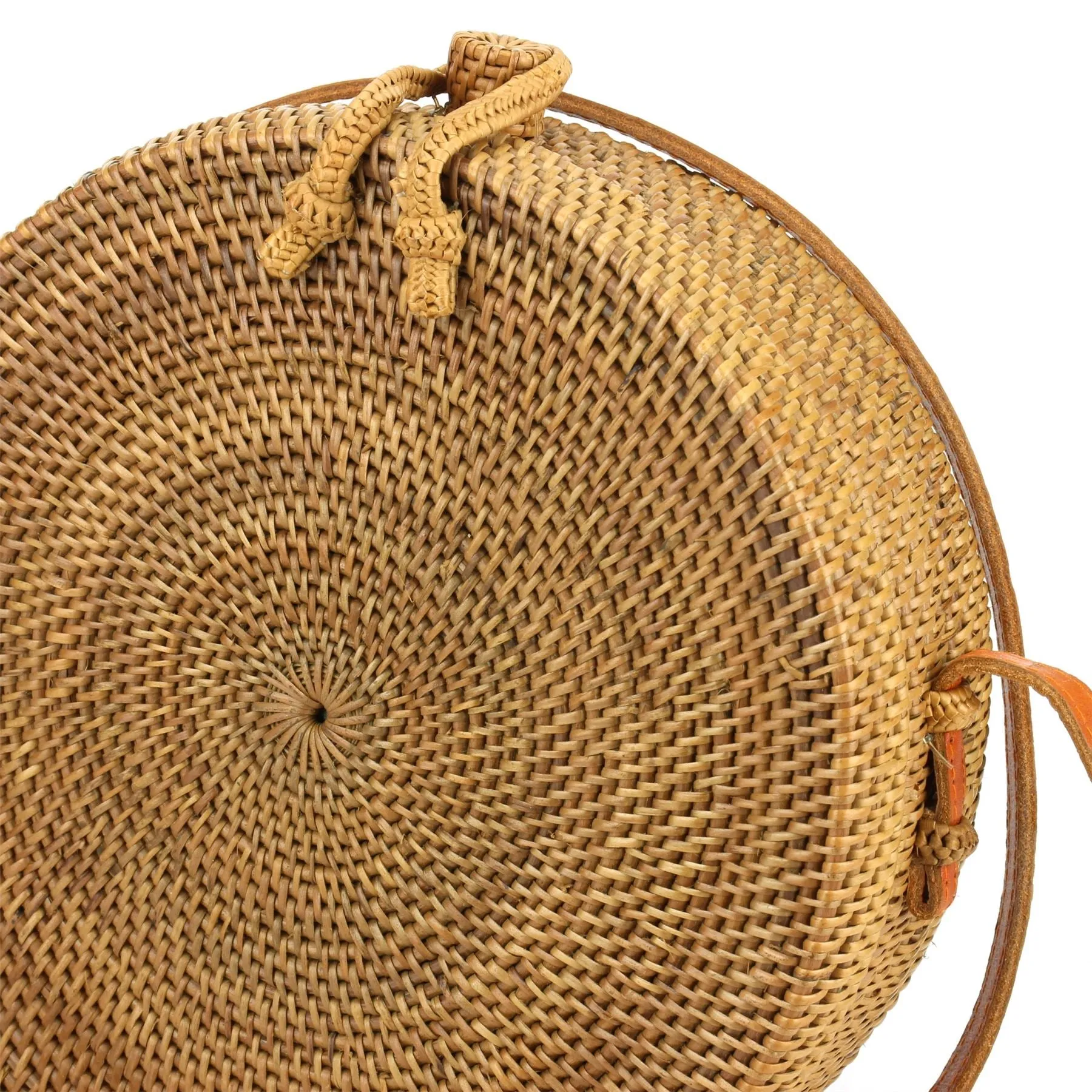 Loud Elephant Handwoven Round Rattan Bag - Loop