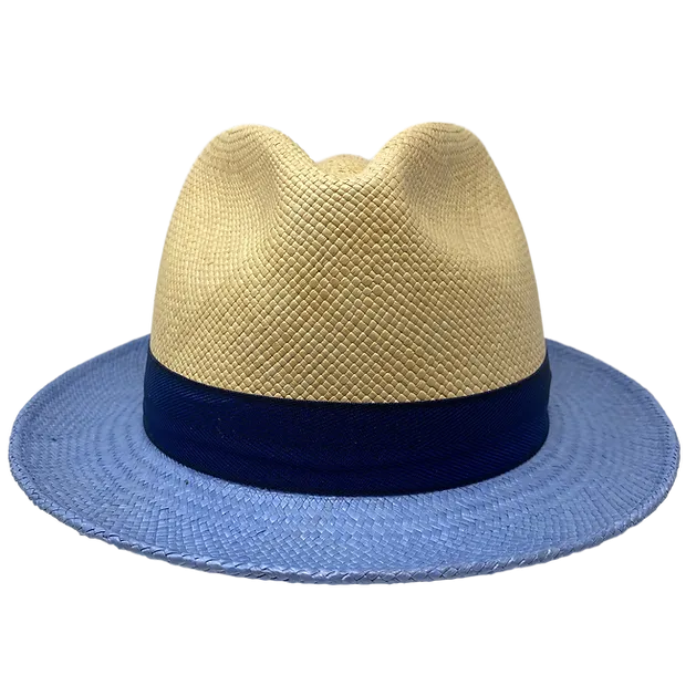 Louis Riel Panama Hat in Natural/Light Blue by One Fresh Hat