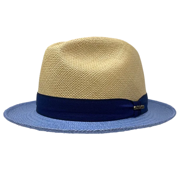 Louis Riel Panama Hat in Natural/Light Blue by One Fresh Hat