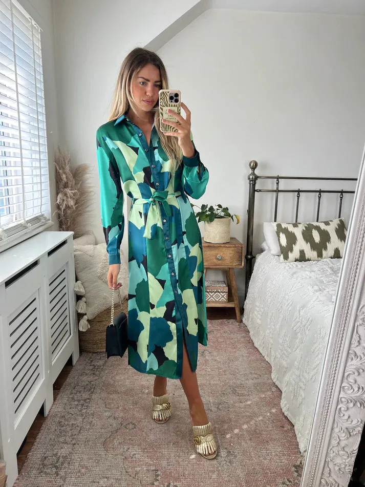 Love And Joy London Long Sleeve Midi Shirt Dress