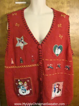 Love-bug Snowmen 4xl Plus Christmas Sweater Vest