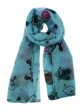 Love, Happiness, Peace & Heart Print on Scarf