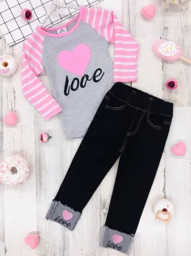 Love Me Cuffed Jeans Set