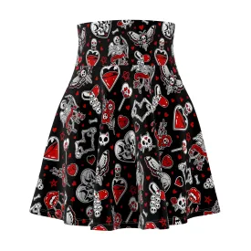 Love Skulls Skater Skirt