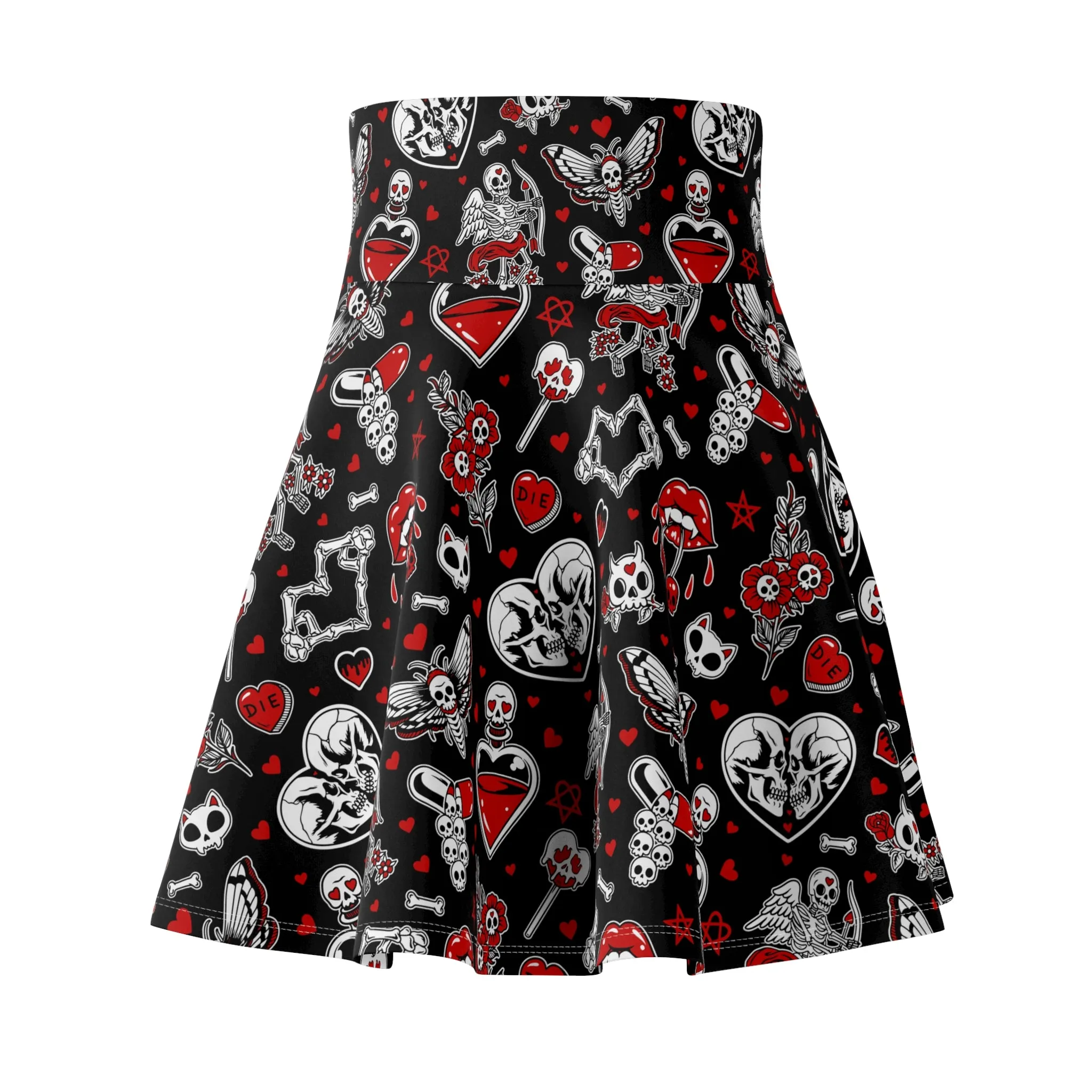 Love Skulls Skater Skirt