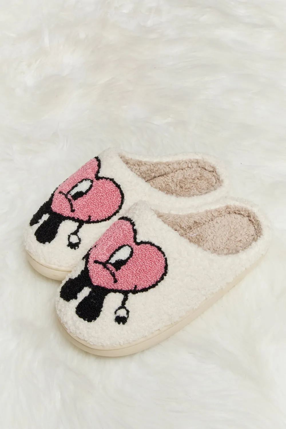 Loving You Heart Plush Slippers