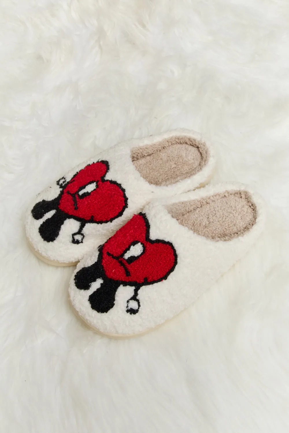 Loving You Heart Plush Slippers