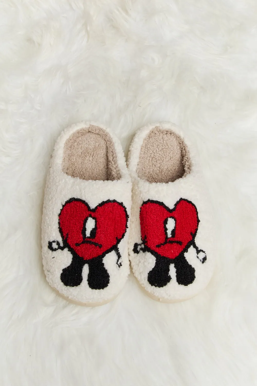 Loving You Heart Plush Slippers