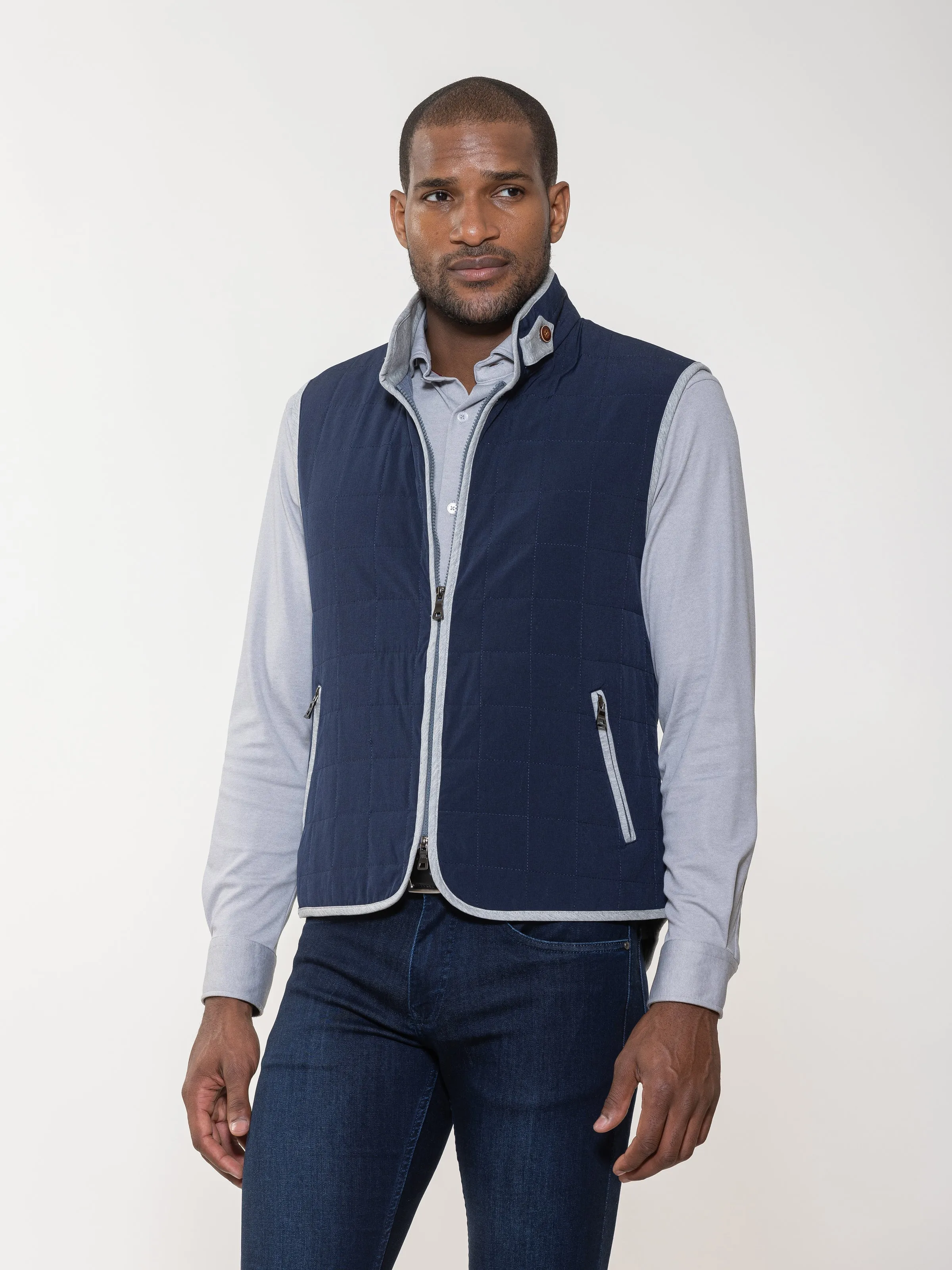 Luciano Visconti Quilted Piped Vest