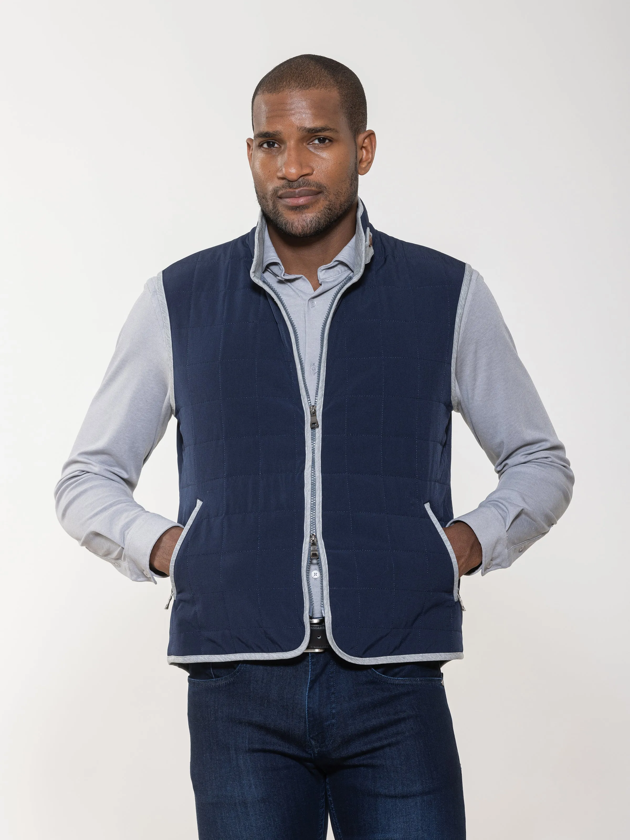 Luciano Visconti Quilted Piped Vest