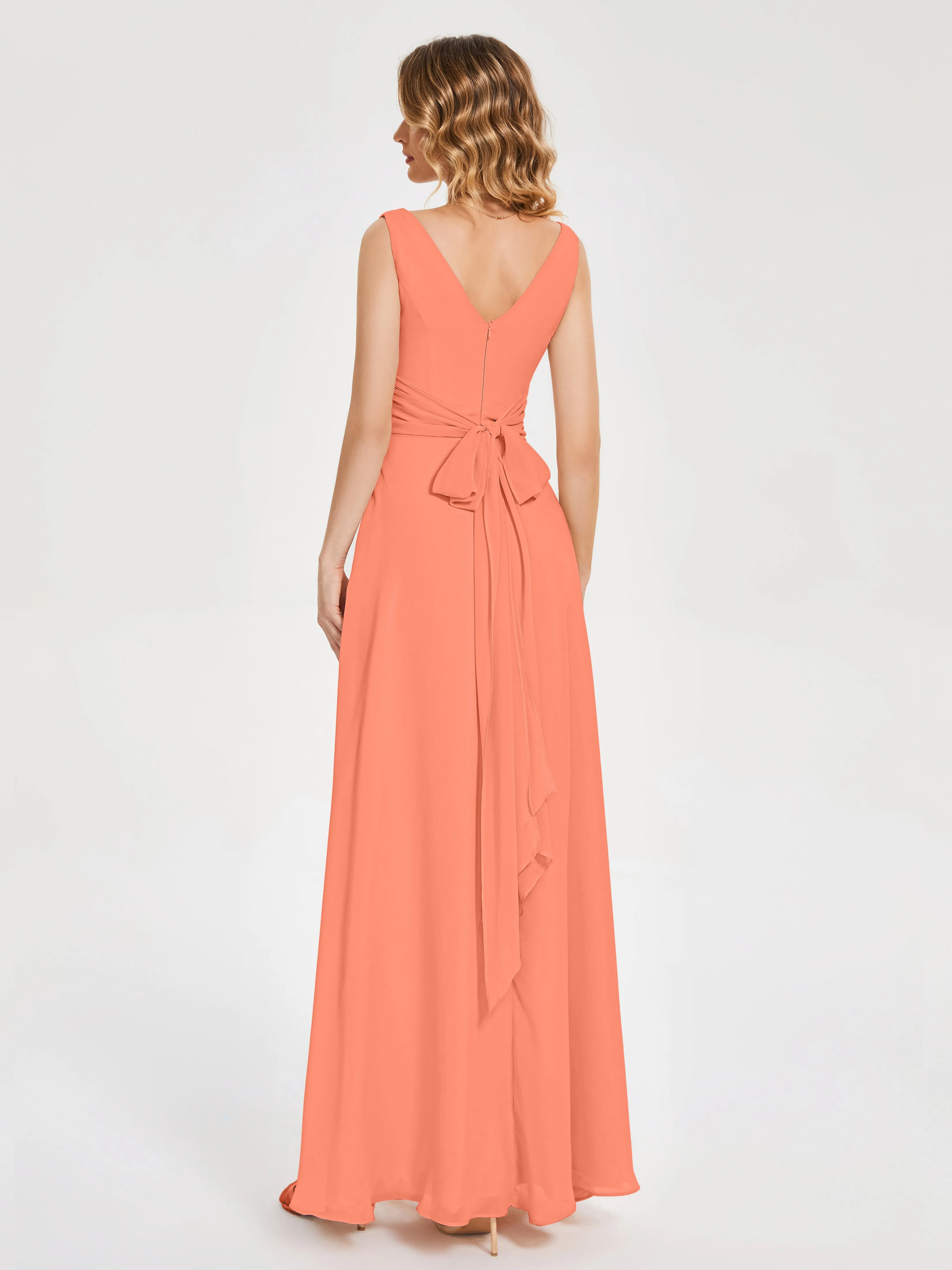 Lucille Elegant Chiffon Bridesmaid Dresses With Bow