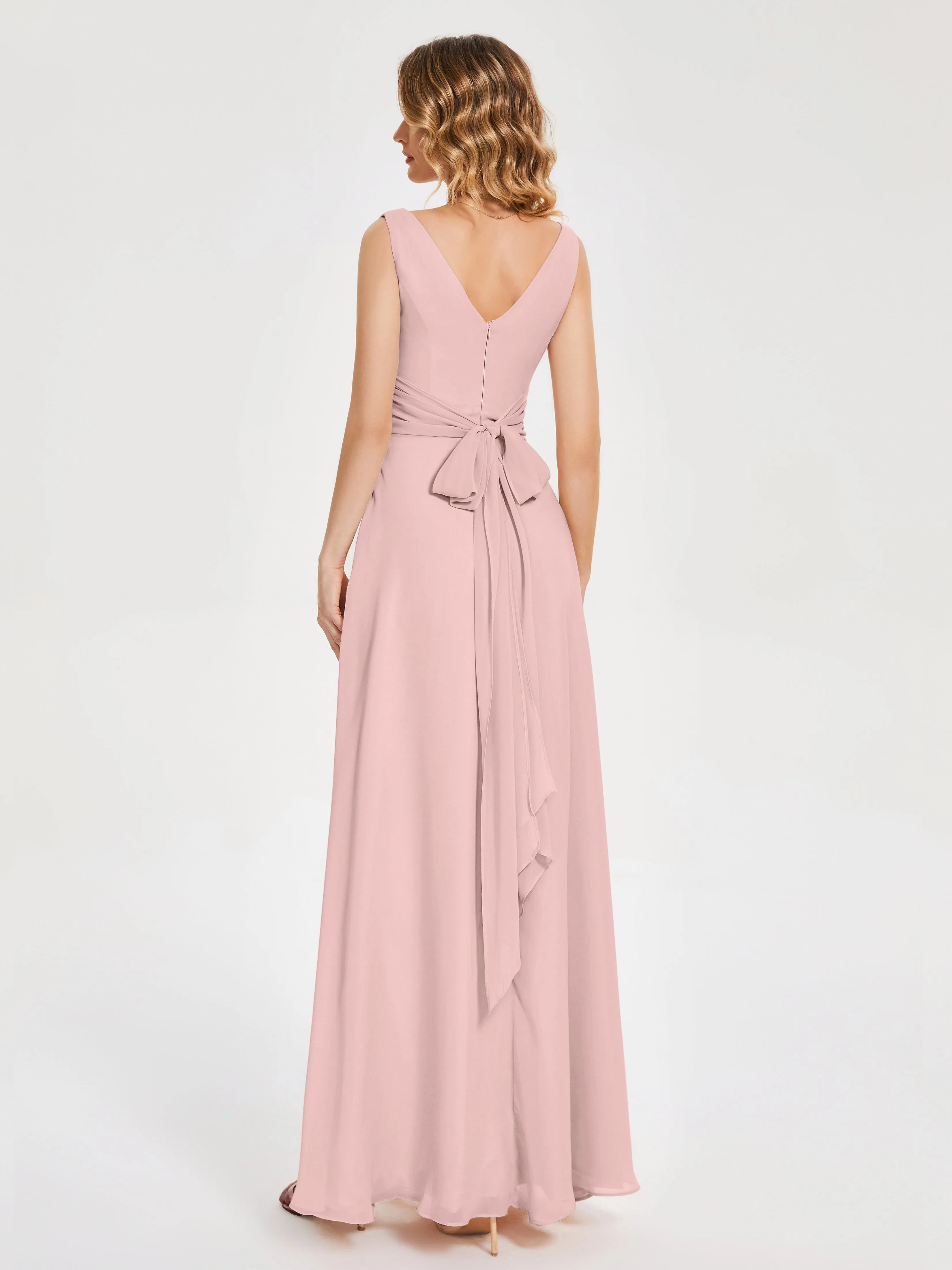 Lucille Elegant Chiffon Bridesmaid Dresses With Bow