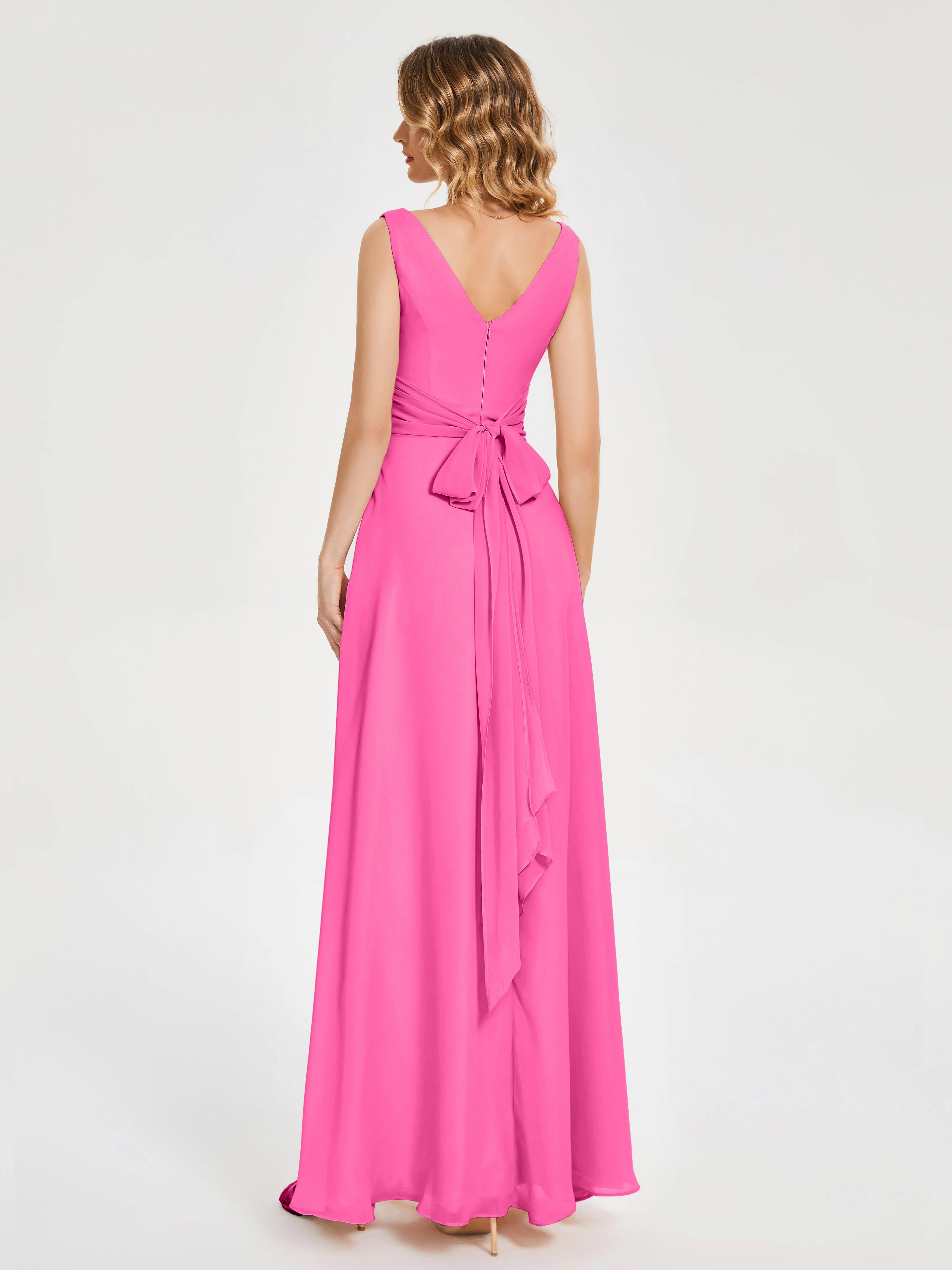 Lucille Elegant Chiffon Bridesmaid Dresses With Bow