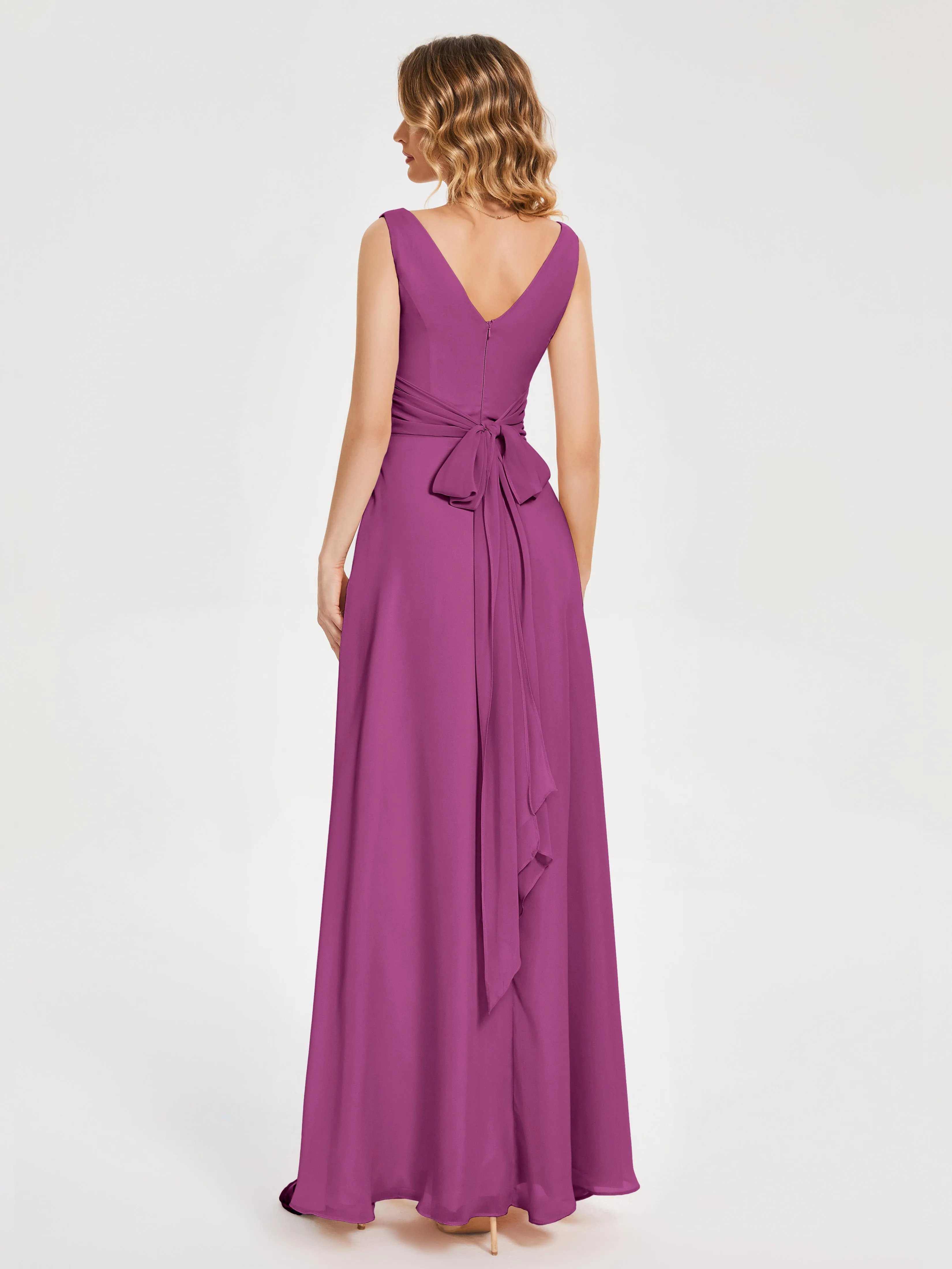 Lucille Elegant Chiffon Bridesmaid Dresses With Bow