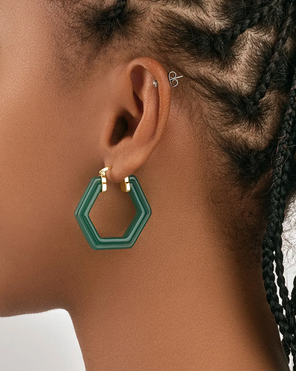 Lucite Hex Hoops