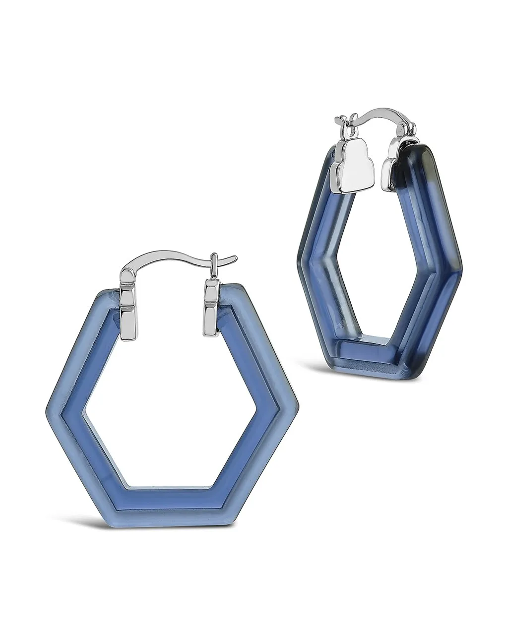 Lucite Hex Hoops