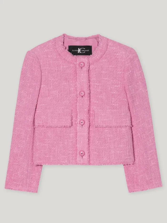 Luisa Cerano Women's Vintage Tweed Jacket In Pink 418338 3712 Col 4394