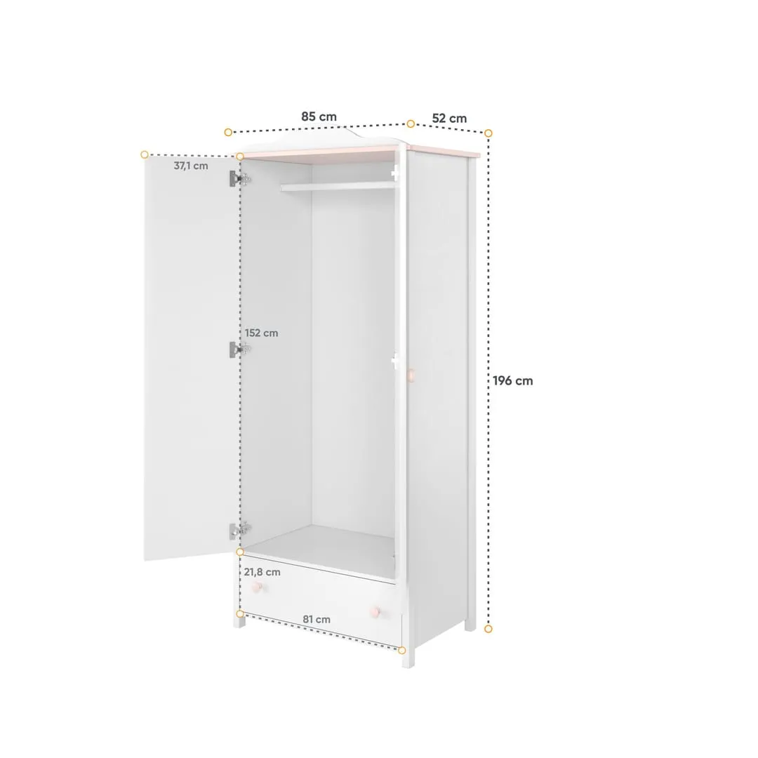 Luna LN-01 Hinged Wardrobe 85cm