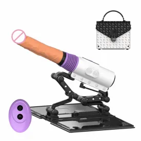 Lurevibe - Leather Bag Machine X5x7 Sex Machine Masturbation Pumping Gun With Dildos