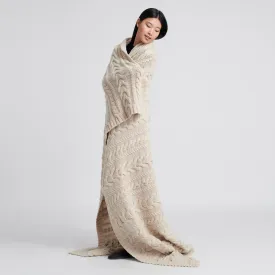 Luxe Cable Knit Wool Blanket