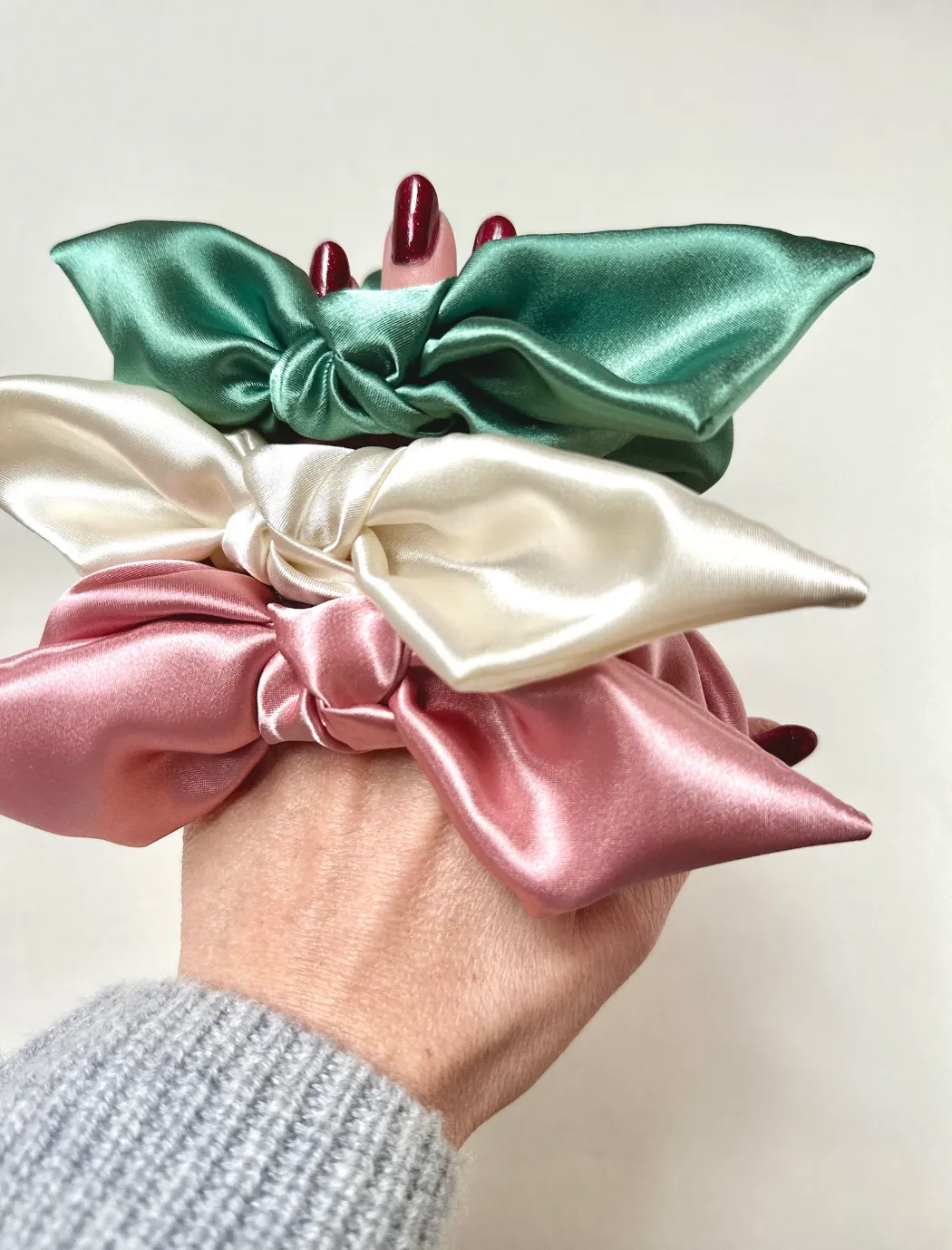 Luxe Satin Sleep Scrunchies | Bardot Bundle Box | Knot Scrunchies or Skinny Scrunchies | Pack of 3 items | Gift For Her