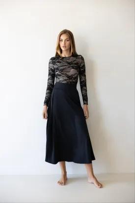 Luxe Swing Skirt Midnight