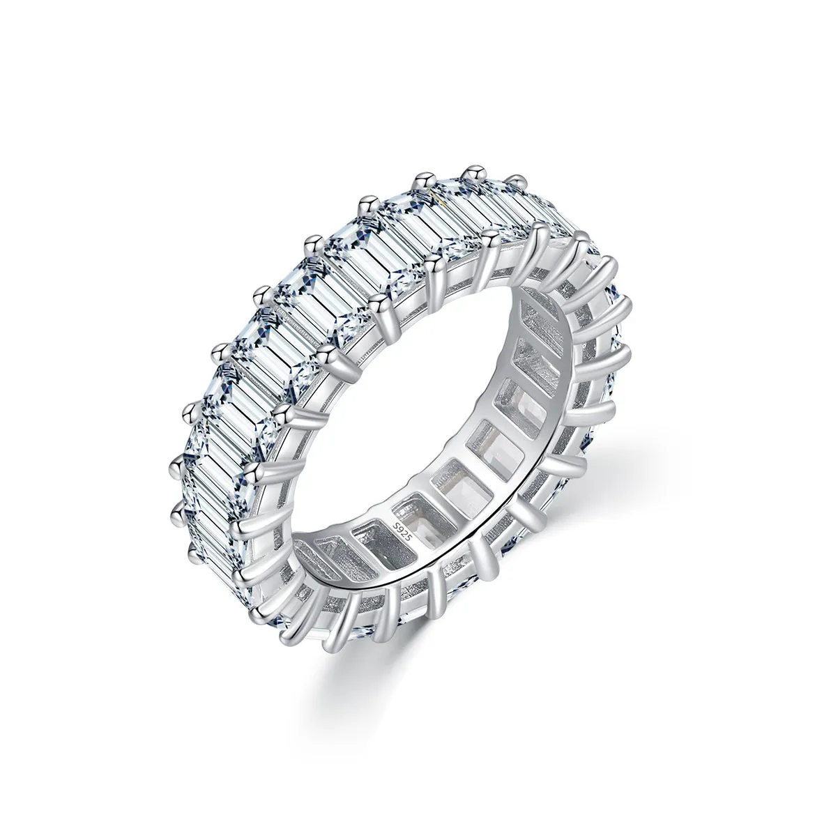 Luxurious S925 Sterling Silver Volleyball Ring with Zircons