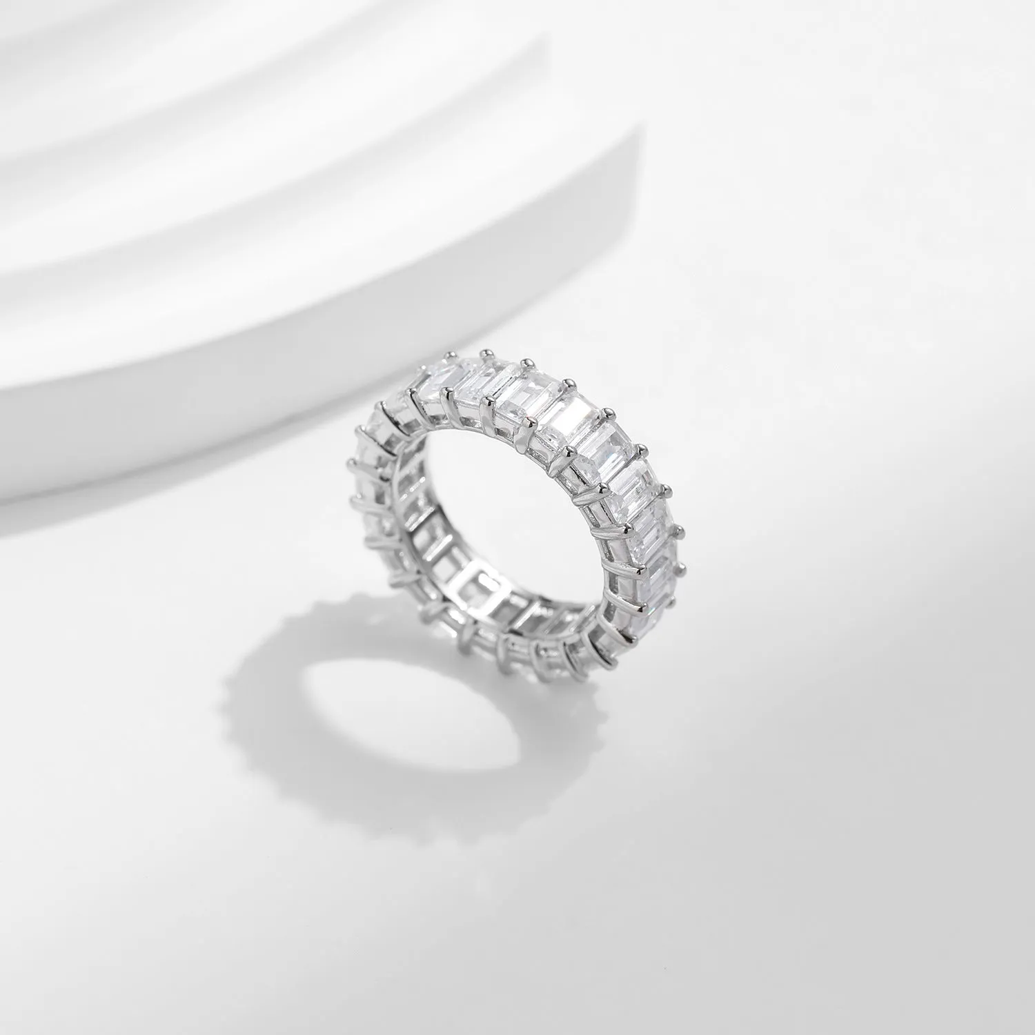 Luxurious S925 Sterling Silver Volleyball Ring with Zircons