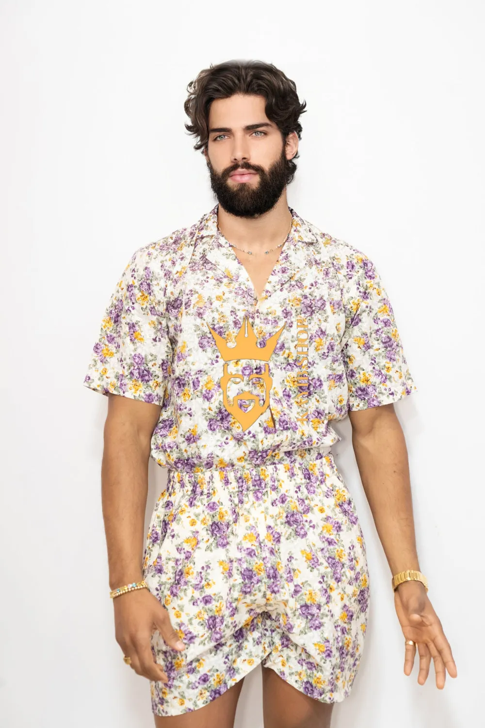 Luxury Flowers Spring/Summer Men's Lace Two-Piece Clothing