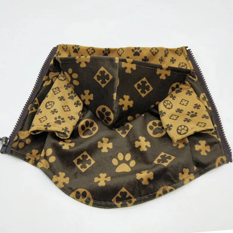 Luxury Pet Coat Autumn Designer Pet Clothes Teddy Poodle Jacket Dog Paw Print Small Dog Clothes French Bulldog Fashion Hoodie