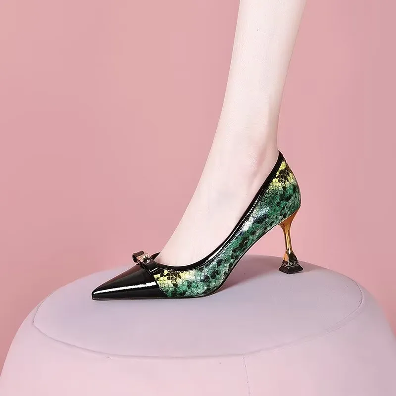 Luxury Serpent Chic Slip-on Heels