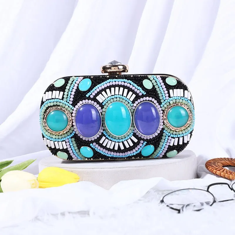 Luxy Moon Fashion Diamonds Clutches Female Small Stone Evening Party Purse