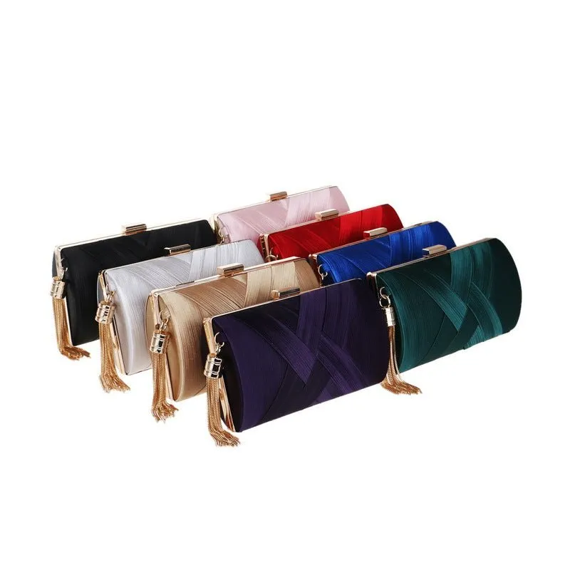 Luxy Moon Silk Evening Bag Shinny Clutch