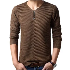 M-4XL Winter Henley Neck Sweater Men Cashmere Pullover Christmas Sweater Mens Knitted Sweaters Pull Homme Jersey Hombre 2018