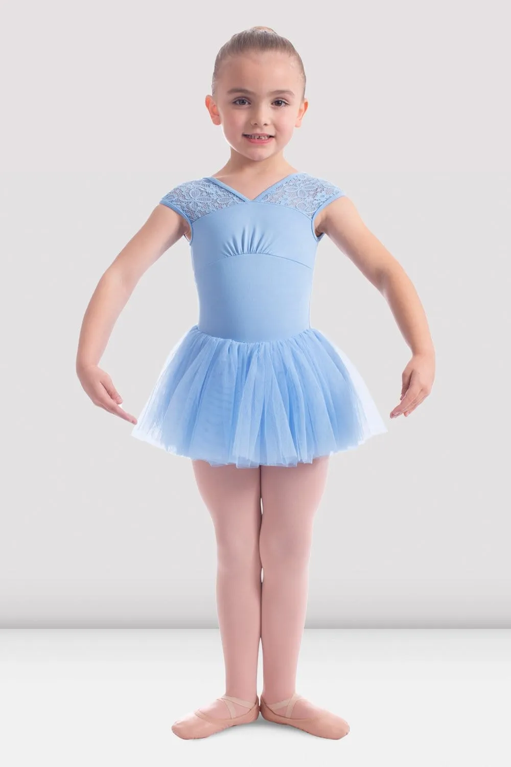 M1544C Lace Cap Sleeve Tutu Leotard