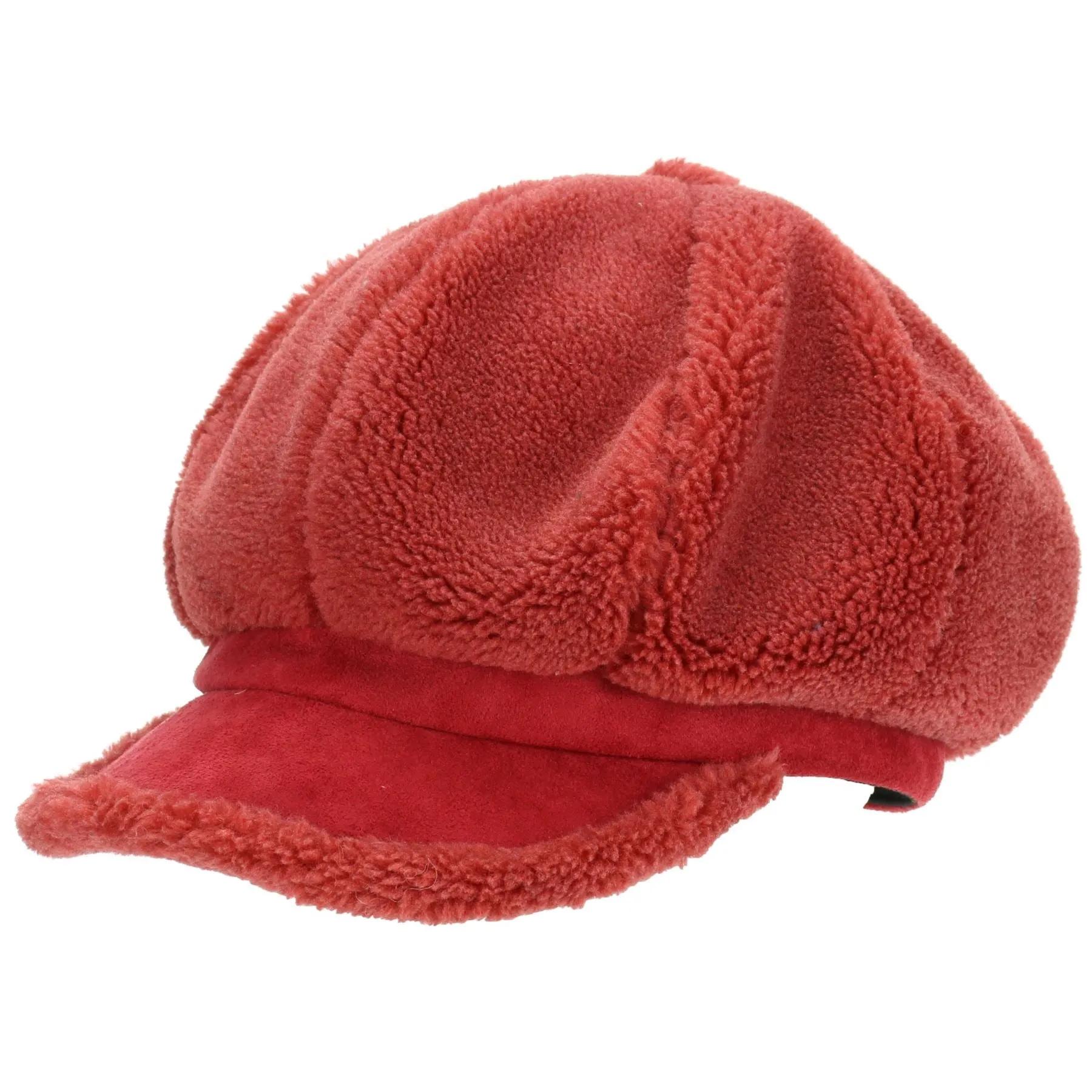 Macahel 8 Panel Vintage Peaked Cap - Red