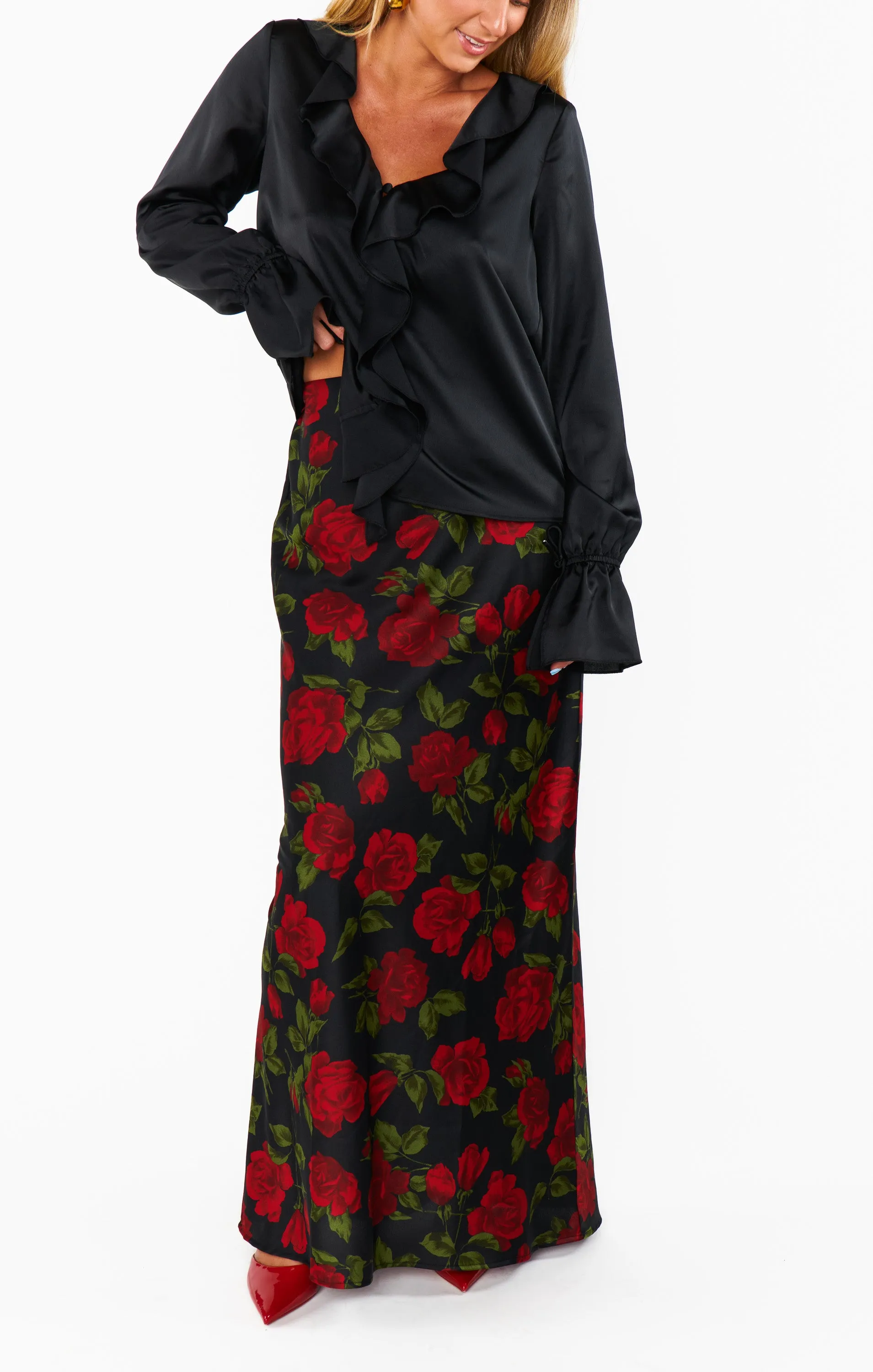 Maci Maxi Skirt ~ Send Me Roses