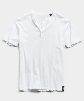 Made in L.A. Short Sleeve Jersey Henley in White