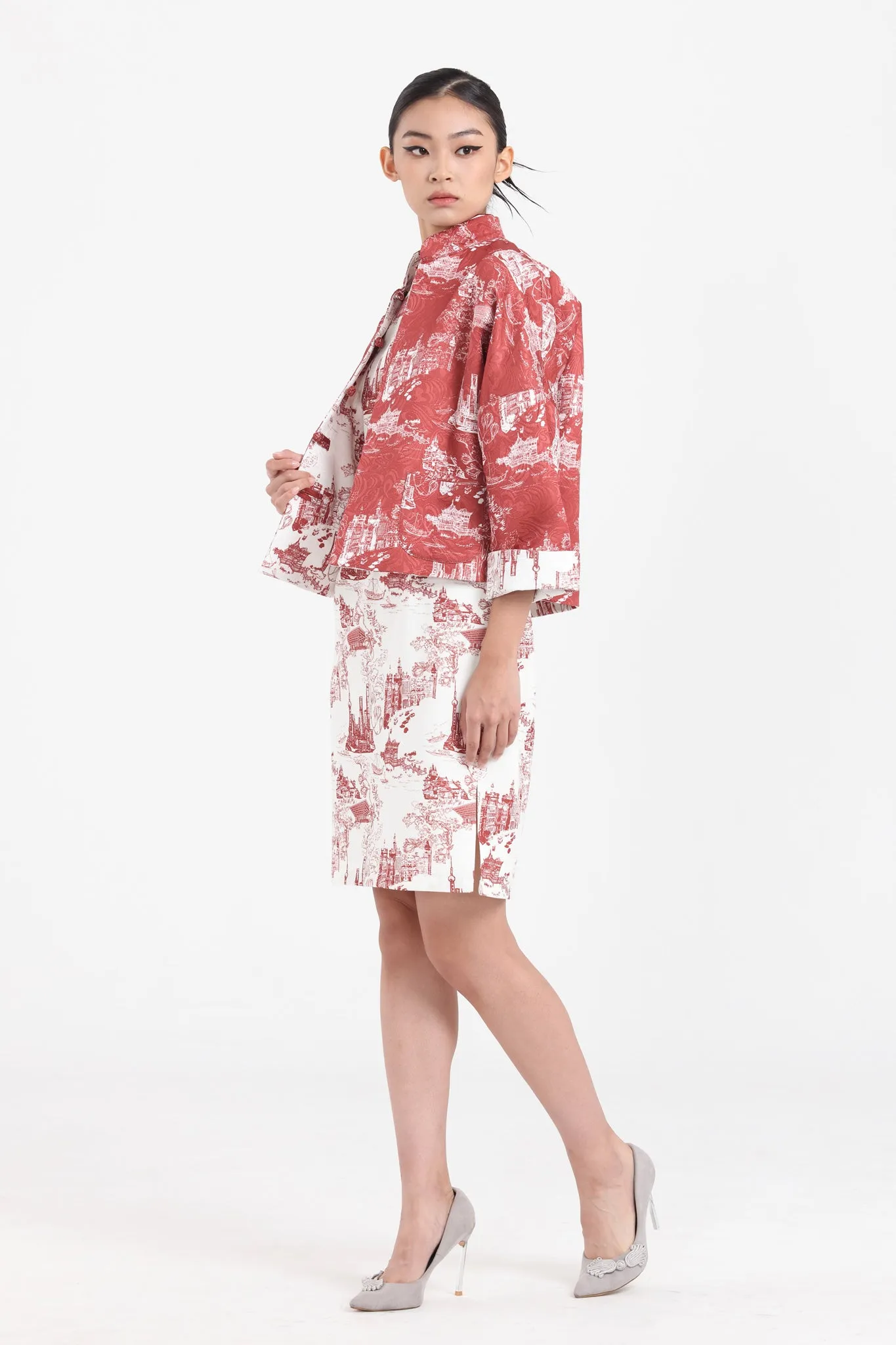 MAGGIE Reversible Oriental Jacket (White/ Red)