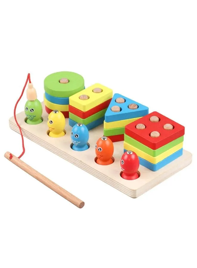 Magnet Wooden Fishing Toy, Sorter Stacker Toddlers Puzzles Toy Wood Toy For Toddlers