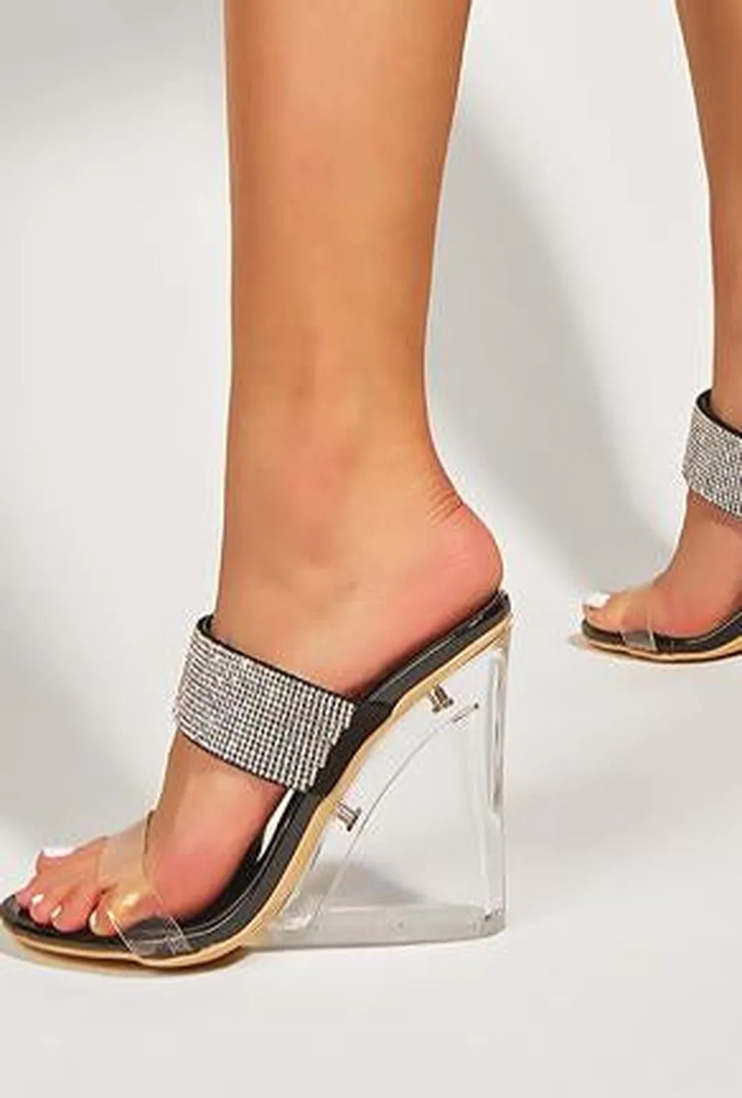 MAIA - RHINESTONE WEDGE SANDALS