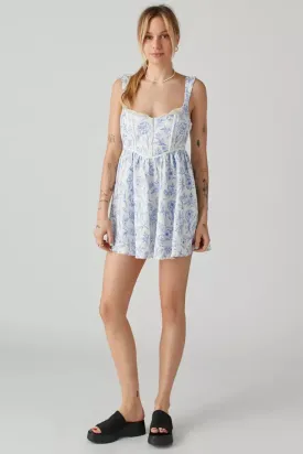 Maisie Linen Stylish Floral Mini Dress