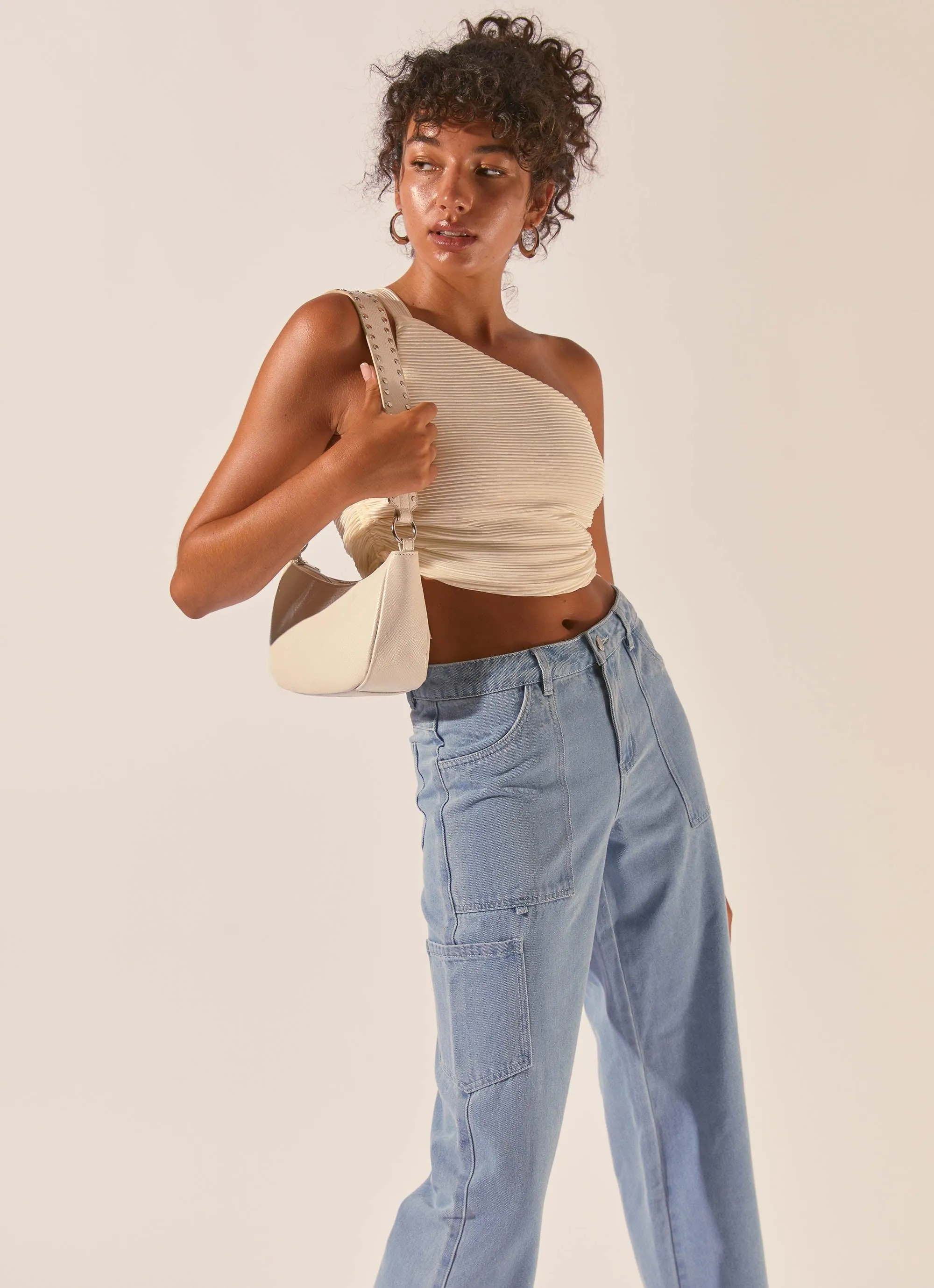 Make It Better Plisse Crop Top - Ivory