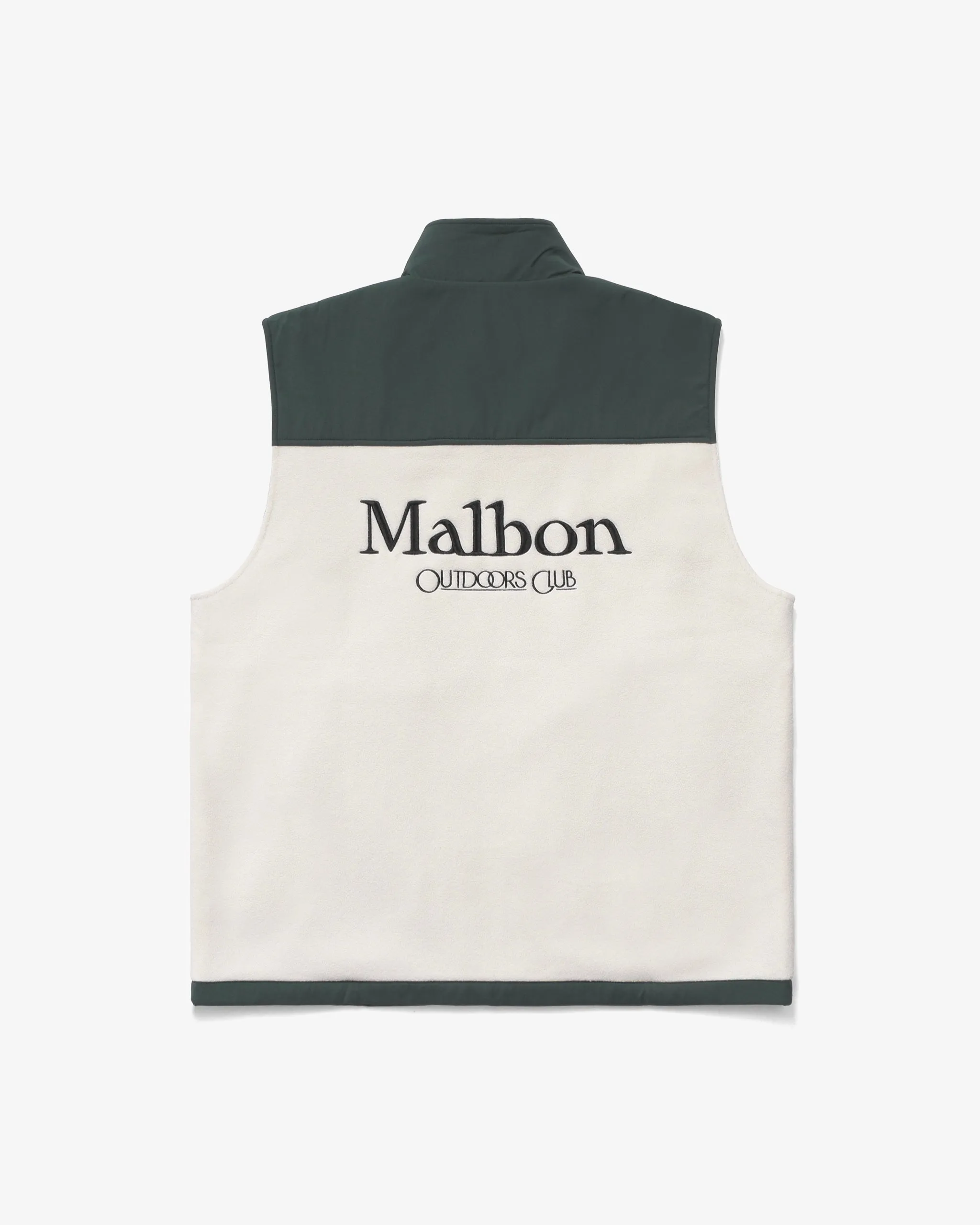 Malbon Golf Backcountry Polar Fleece Vest - FOREST/IVORY