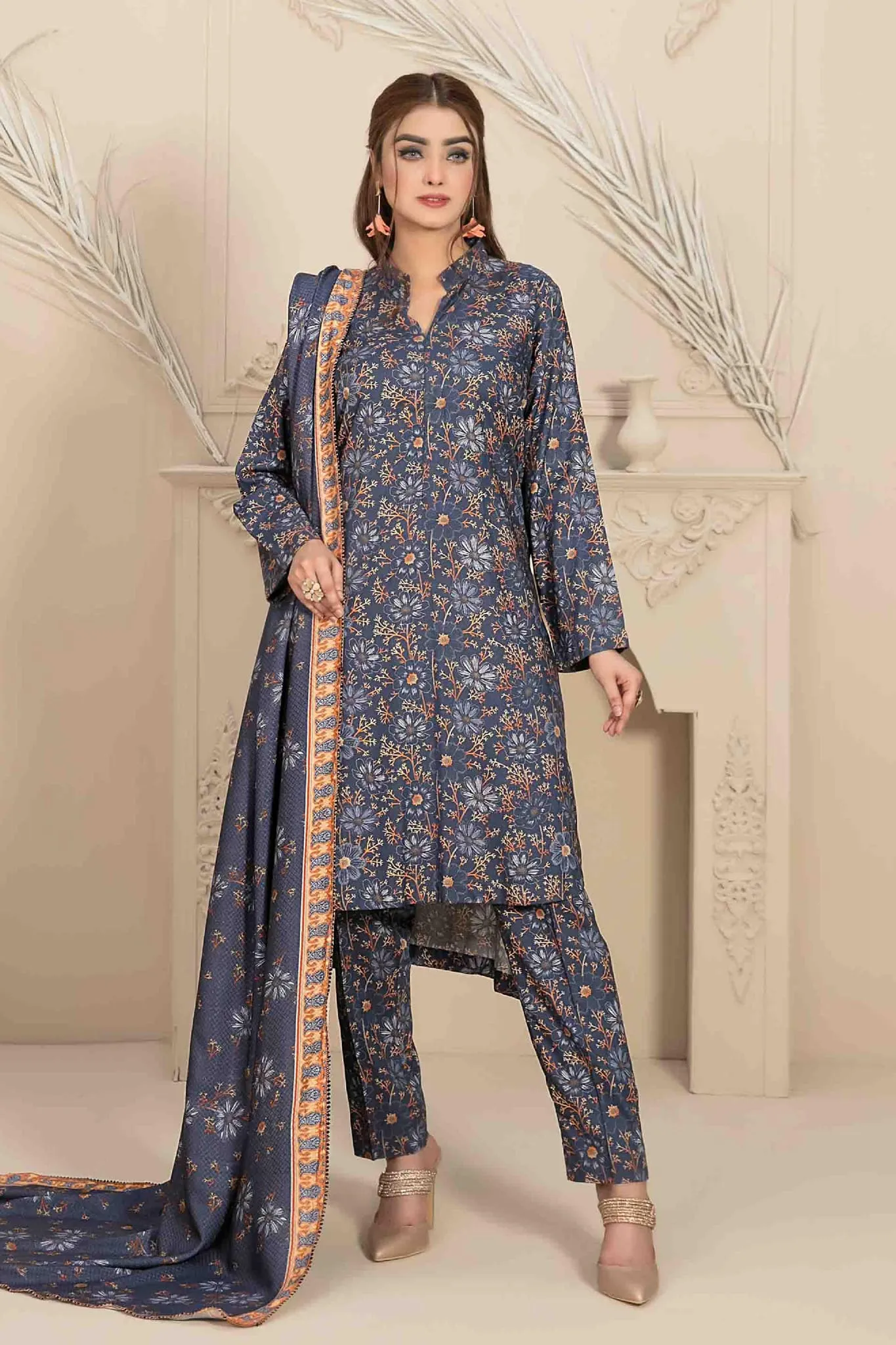 Manahil by Tawakkal Unstitched 3 Piece Digital Printed Linen Collection'2022-M-8043