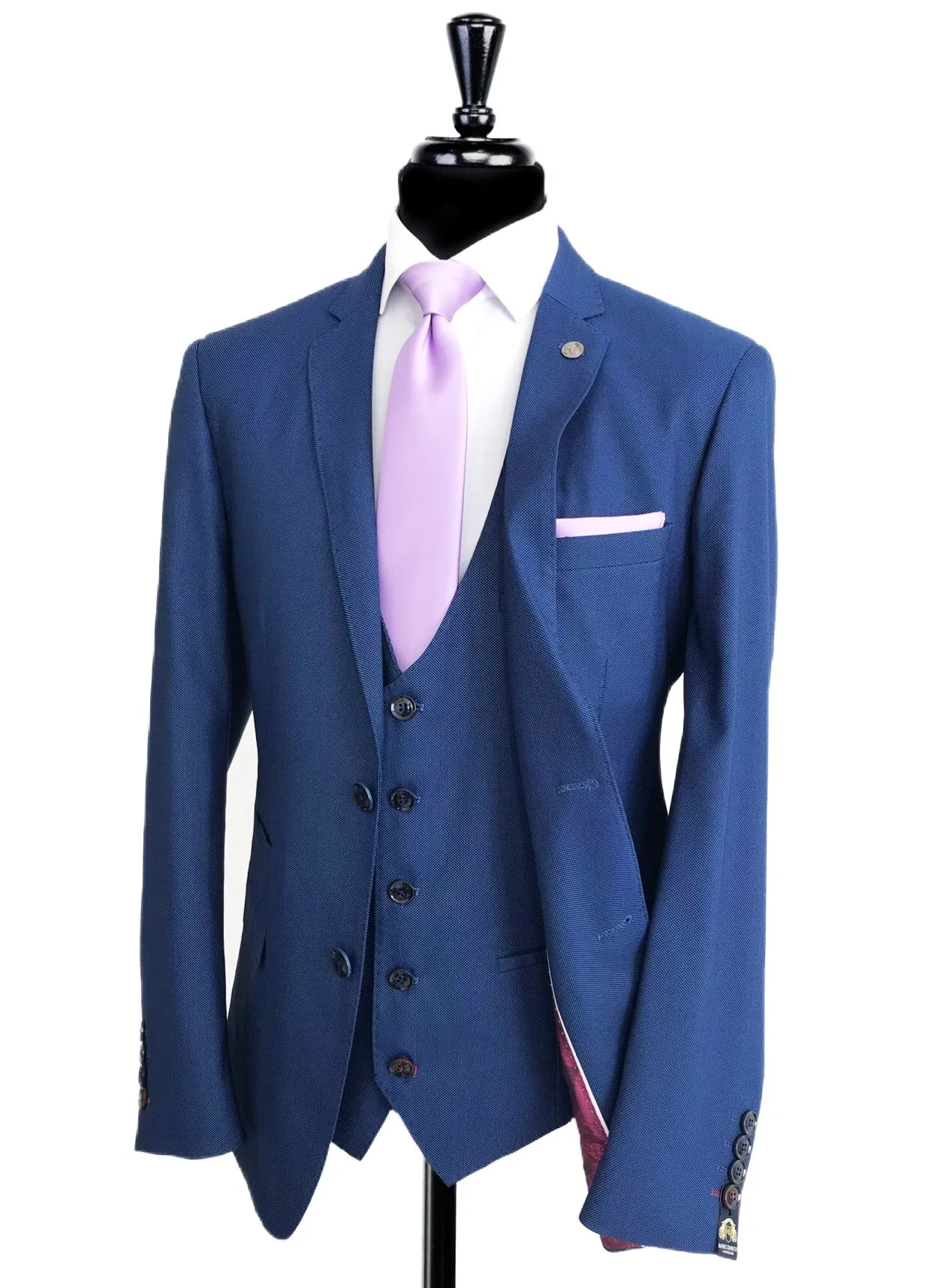 MARC DARCY Rambo Cobalt Blue 3 Piece Suit